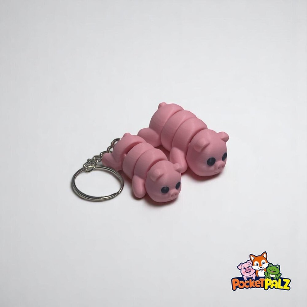 3D Printed Articulated Pig Fidget Toy and Keychain